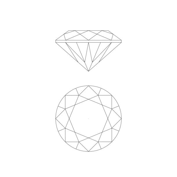 Diamond line drawing vector art illustration