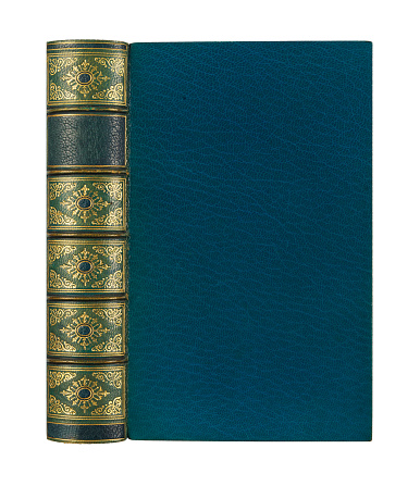 isolated image of old book covers, vintage book bindings, spines