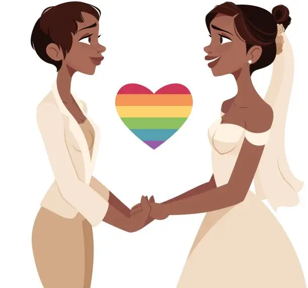 Vector illustration of Lesbian Wedding