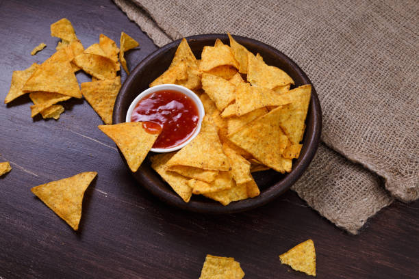 istock Nachos chips. Delicious salty tortilla snack. 658089594