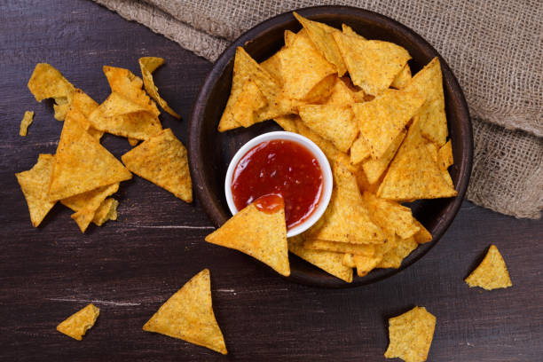 istock Nachos chips. Delicious salty tortilla snack. 658089670