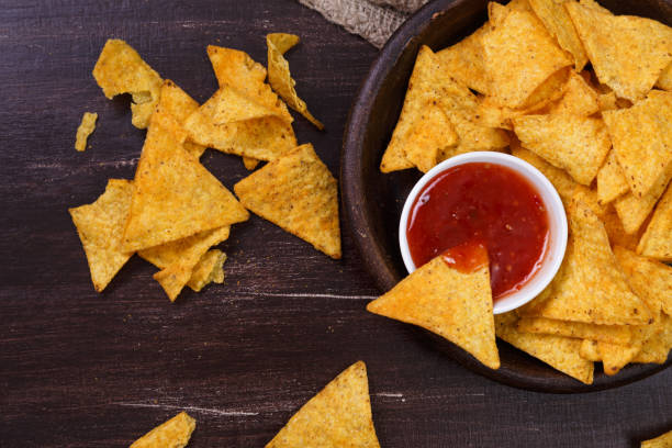 istock Nachos chips. Delicious salty tortilla snack. 658089728
