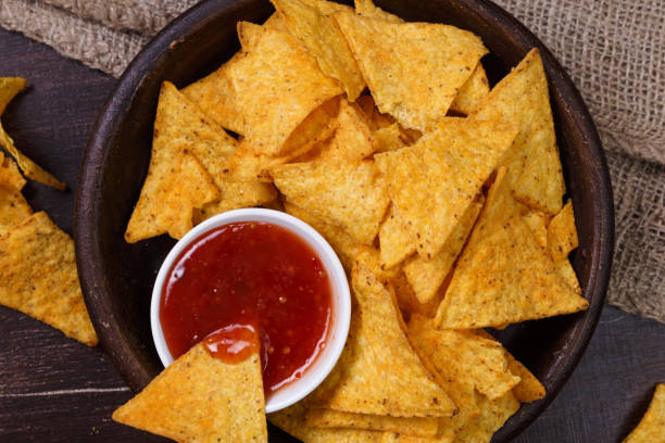 istock Nachos chips. Delicious salty tortilla snack. 658089794