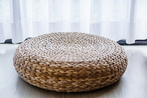 rattan weave stool asian tradition style