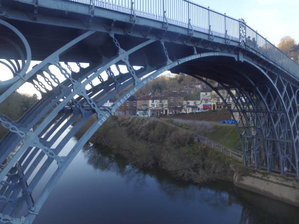 Ironbridge Aerial View Ironbridge Aerial View ironbridge shropshire stock pictures, royalty-free photos & images