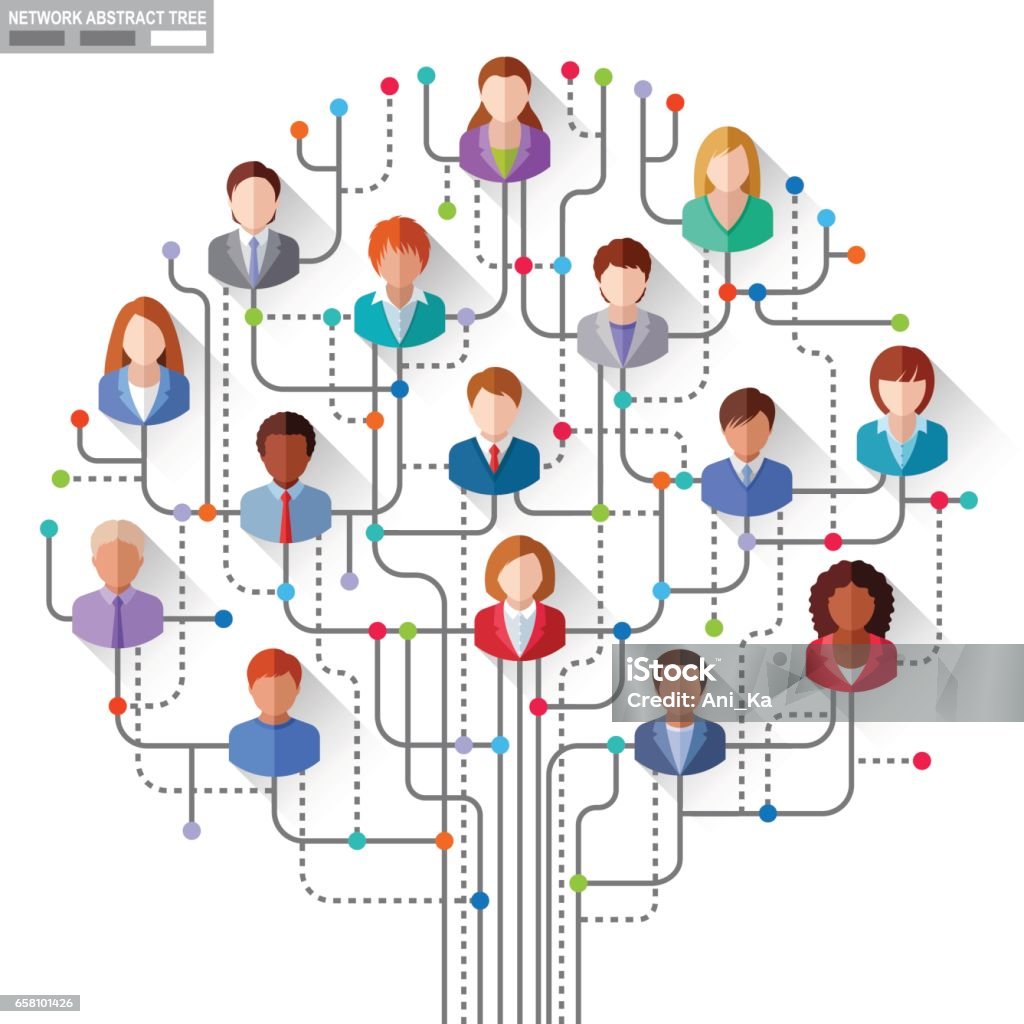 Net Tree Vector Network Abstract Tree Stock Illustration - Download Image Now ...