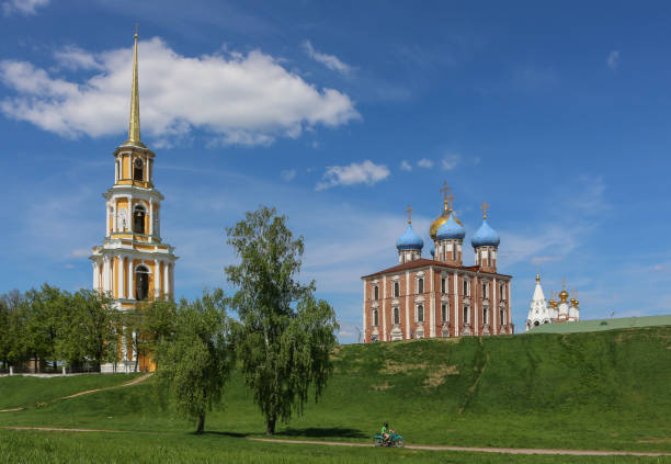 beautiful Russian sights Kremlin and Bell tower.