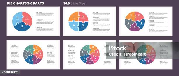 Business Infographics Pie Charts With 38 Steps Sections Stock Illustration - Download Image Now