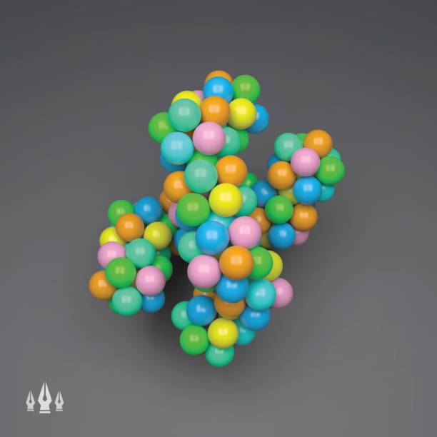 ilustrações, clipart, desenhos animados e ícones de estrutura da molécula 3d. tecnologia futurista estilo. ilustração vetorial para a ciência. - letter m alphabet three dimensional shape plastic