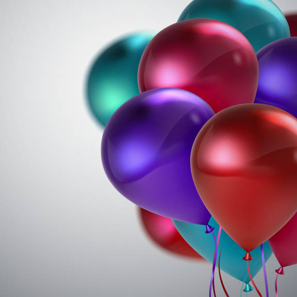 istock Vector festive illustration of flying realistic glossy balloons. 658107282