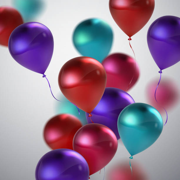 istock Vector festive illustration of flying realistic glossy balloons. 658107286