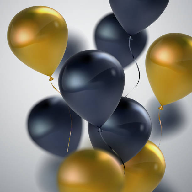istock Vector festive illustration of flying realistic glossy balloons. 658107304