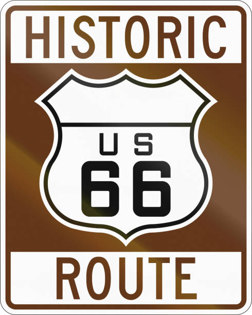 istock United states Route shield of the historic Route 66 658107452