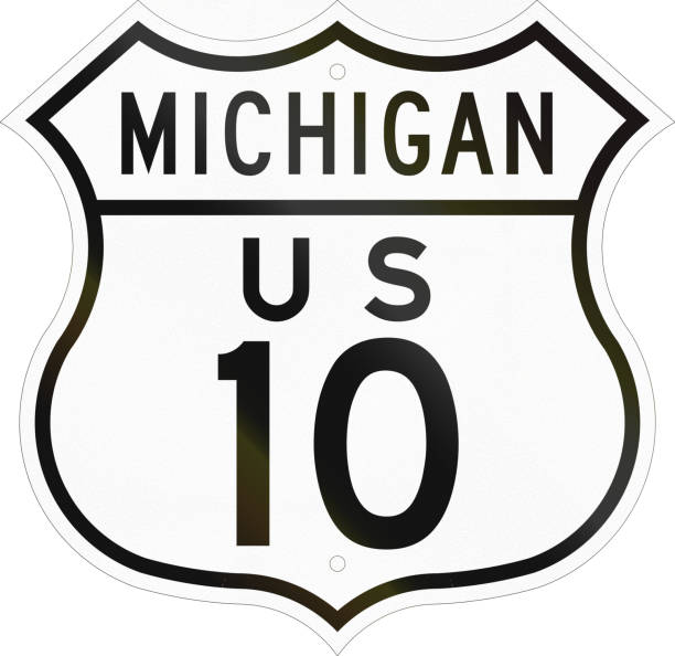 istock Historic Michigan Highway Route shield from 1948 used in the US 658111244