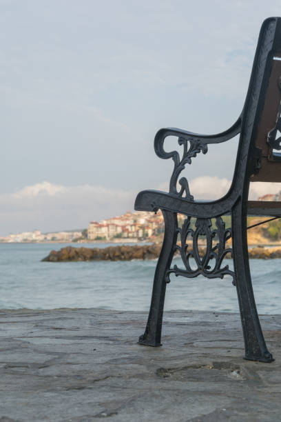 istock bench beautiful view on the sea landscape 658111638