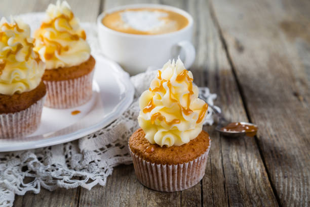 istock Caramel cupcakes with buttercream frosting 658111920