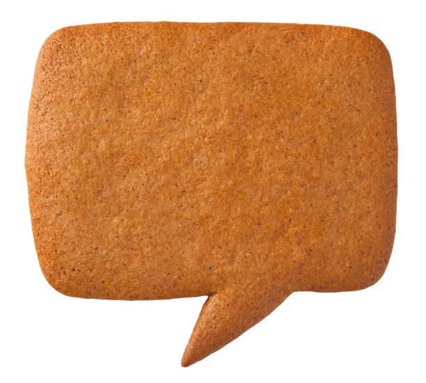 gingerbread speech bubble cookie - gingerbread cookie imagens e fotografias de stock