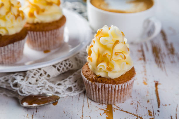 istock Caramel cupcakes with buttercream frosting 658112044
