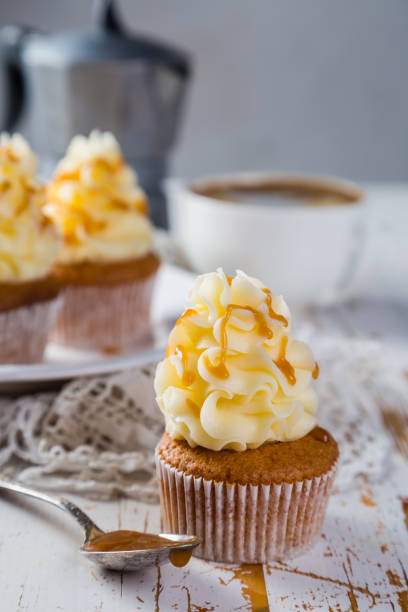 istock Caramel cupcakes with buttercream frosting 658112086