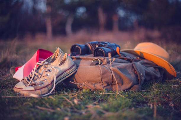 istock Hipster hiker gear in forrest 658114472