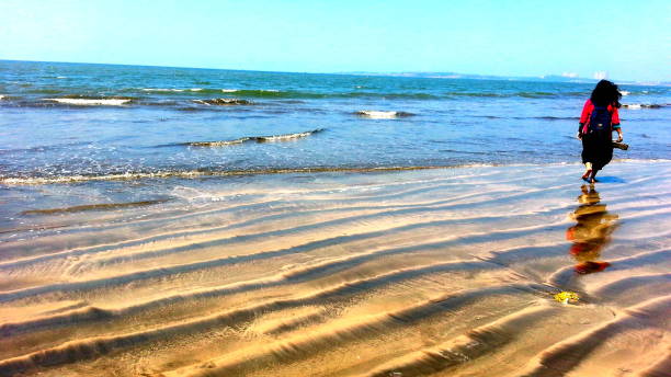 Clean beaches of Juhu stock photo