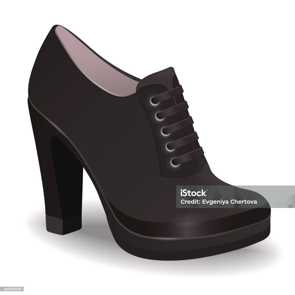 Ilustración de Zapatos Vector Negro Botines Mujer De Tacón Alto Con Aislado y más Vectores Libres de Derechos de A la moda - iStock