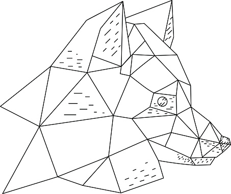Triangular Fox Hand Drawn Illustration Stock Illustration - Download ...