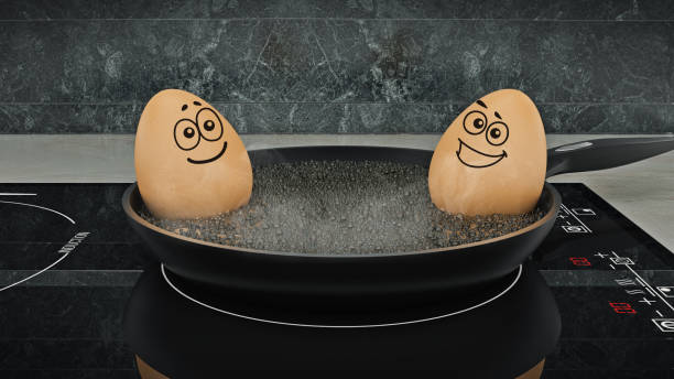 egg in pan. egg concept.
