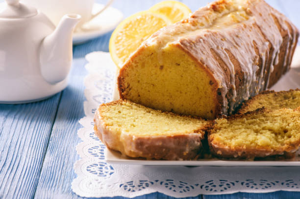 istock Homemade lemon bread on wooden background. 658123796