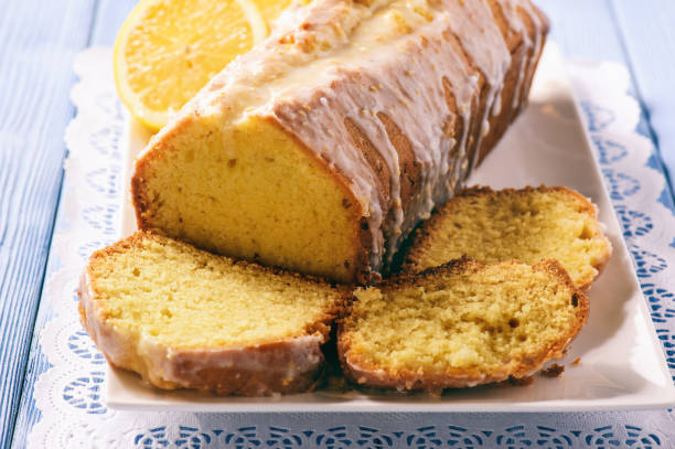 istock Homemade lemon bread on wooden background. 658124798