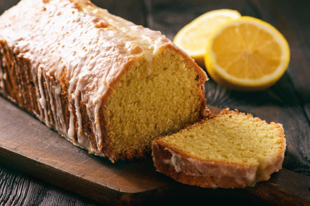 istock Homemade lemon bread on wooden background. 658125096