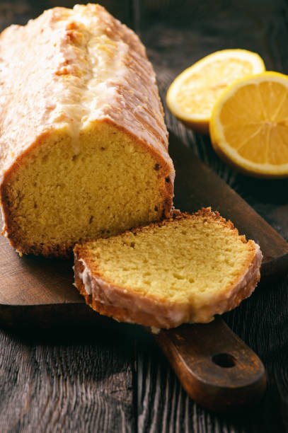 istock Homemade lemon bread on wooden background. 658125832