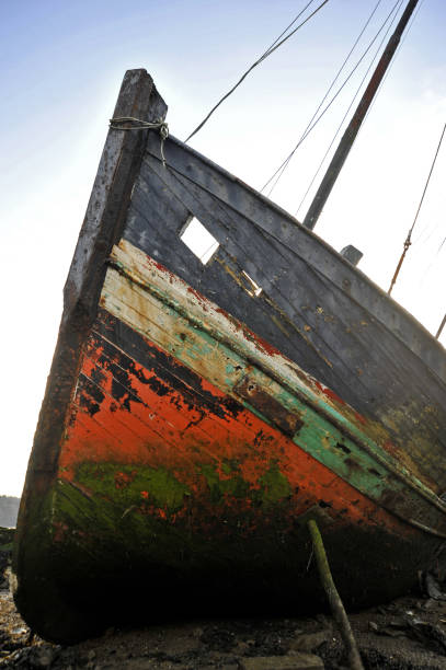 istock Wreck of old boat. 658129800