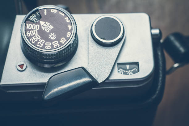 istock Vintage retro photo camera detail 658130808
