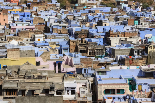 istock View from above of typical colored houses 658133422
