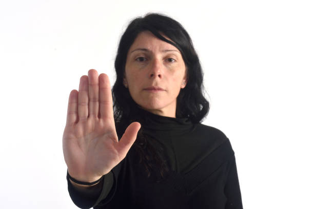 istock Woman doing stop with her hand 658140470