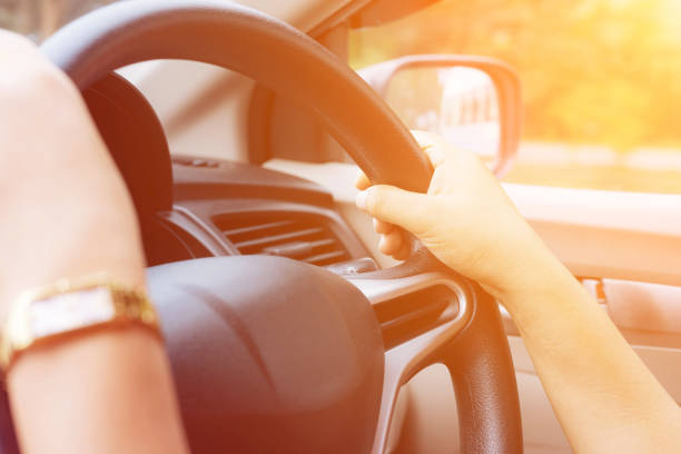 istock Female driving car and color tone effect 658140566