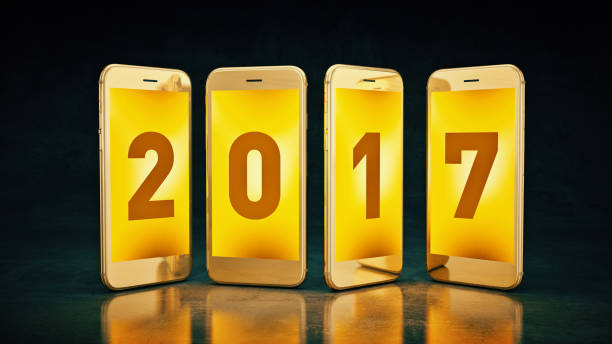 istock Smartphone 2017. Represents the new year 2017. 658140970