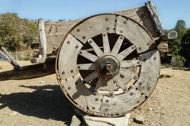 istock Weathered wooden cart 658141496