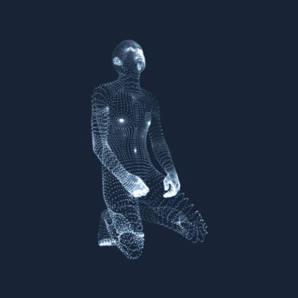 istock 3D Model of Man. Man who prays. Concept for Religion. 658145662