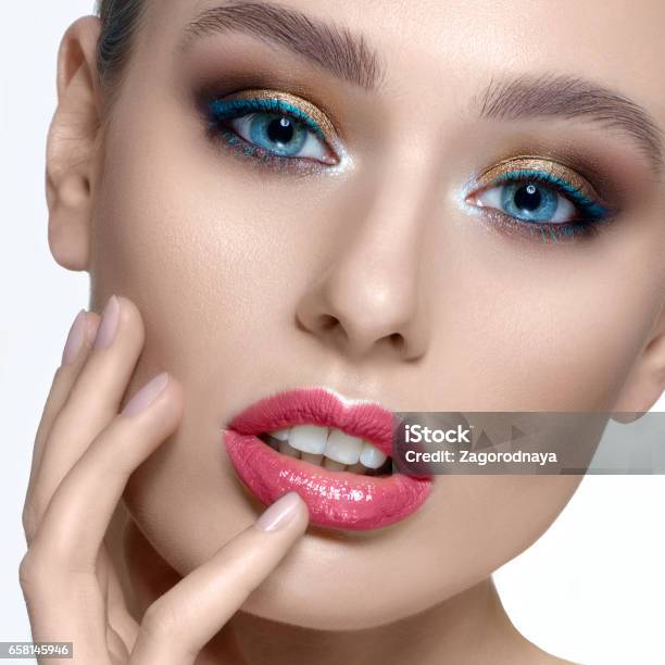 Portrait Of A Beautiful Girl Glamorous Girl Stock Photo, Picture and  Royalty Free Image. Image 74898118.