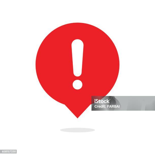 Exclamation Mark Icon Bubble Stock Illustration - Download Image Now - Concentration, Exclamation Point, Danger