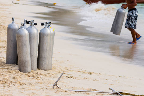 istock A collection of scuba divers air tanks 658163742