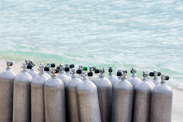 istock collection of scuba divers air tanks 658163762