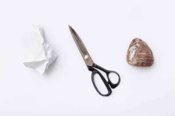 istock Rock, paper, scissors is best choice way to decision making 658164596