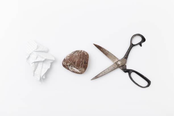 istock Rock, paper, scissors is best choice way to decision making 658164626