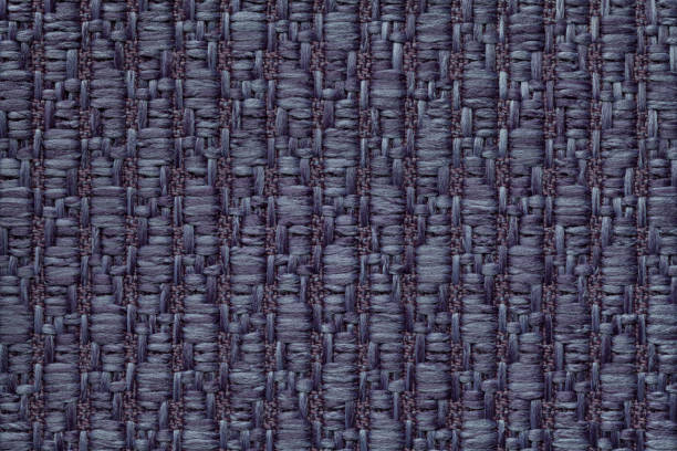 istock Dark blue knitted woolen background with a pattern of soft, fleecy cloth. Texture of textile closeup. 658164760