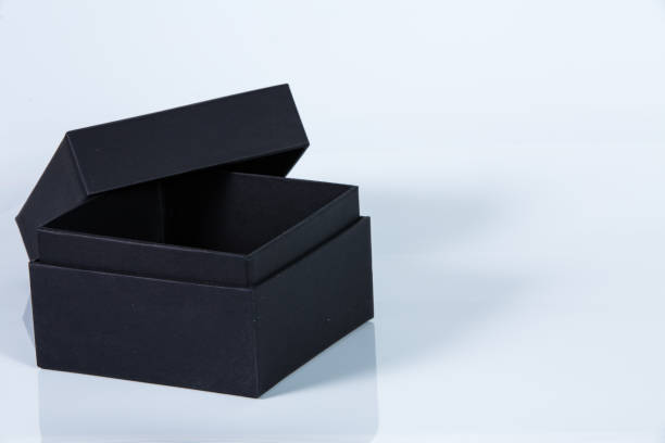 istock Close up of a black box isolated on white background 658167604