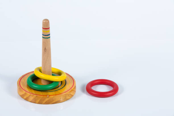 istock Quoits, wooden toy isolated on white background 658168508