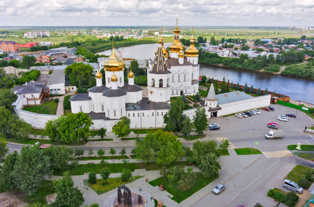 istock Aerial view on Holy Trinity Monastery. Tyumen 658170916